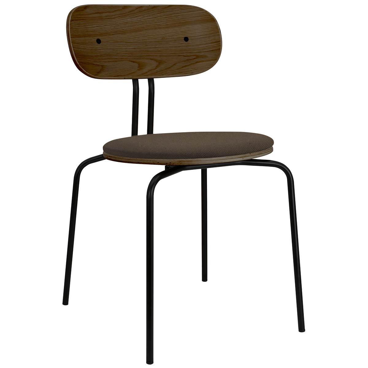 Curious Smoked Oak Wood Chair with Cushion