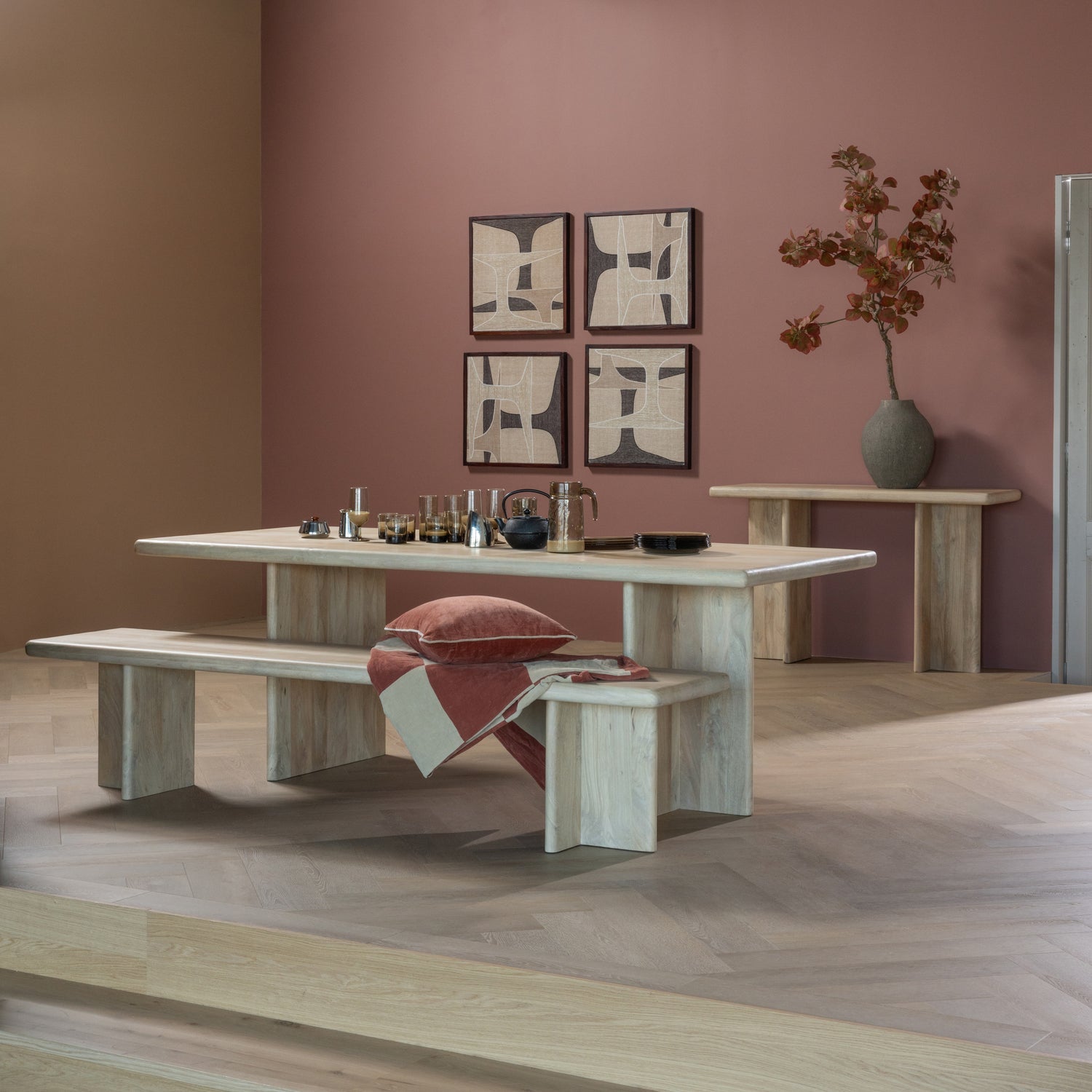 Ato Natural Mango Wood Dining Bench