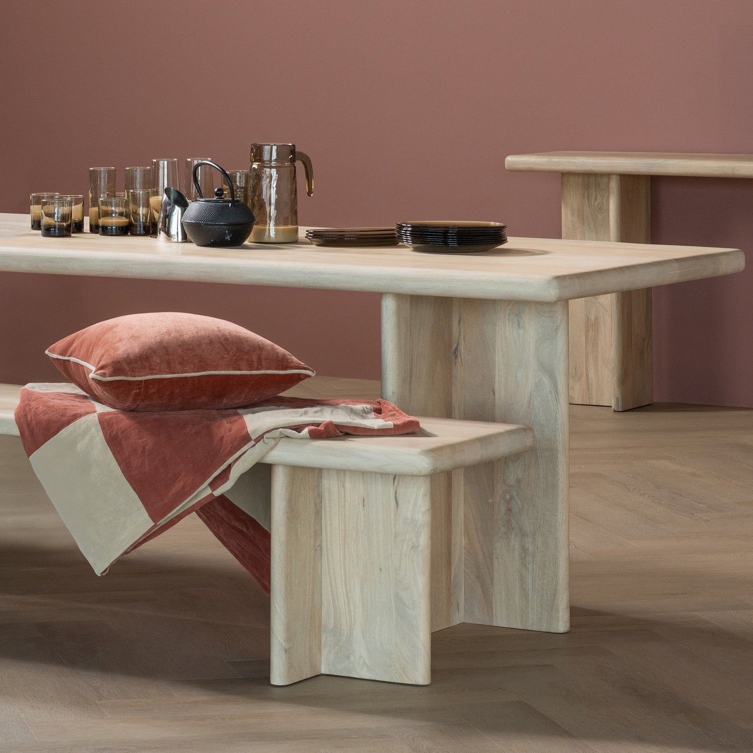 Ato Natural Mango Wood Dining Bench