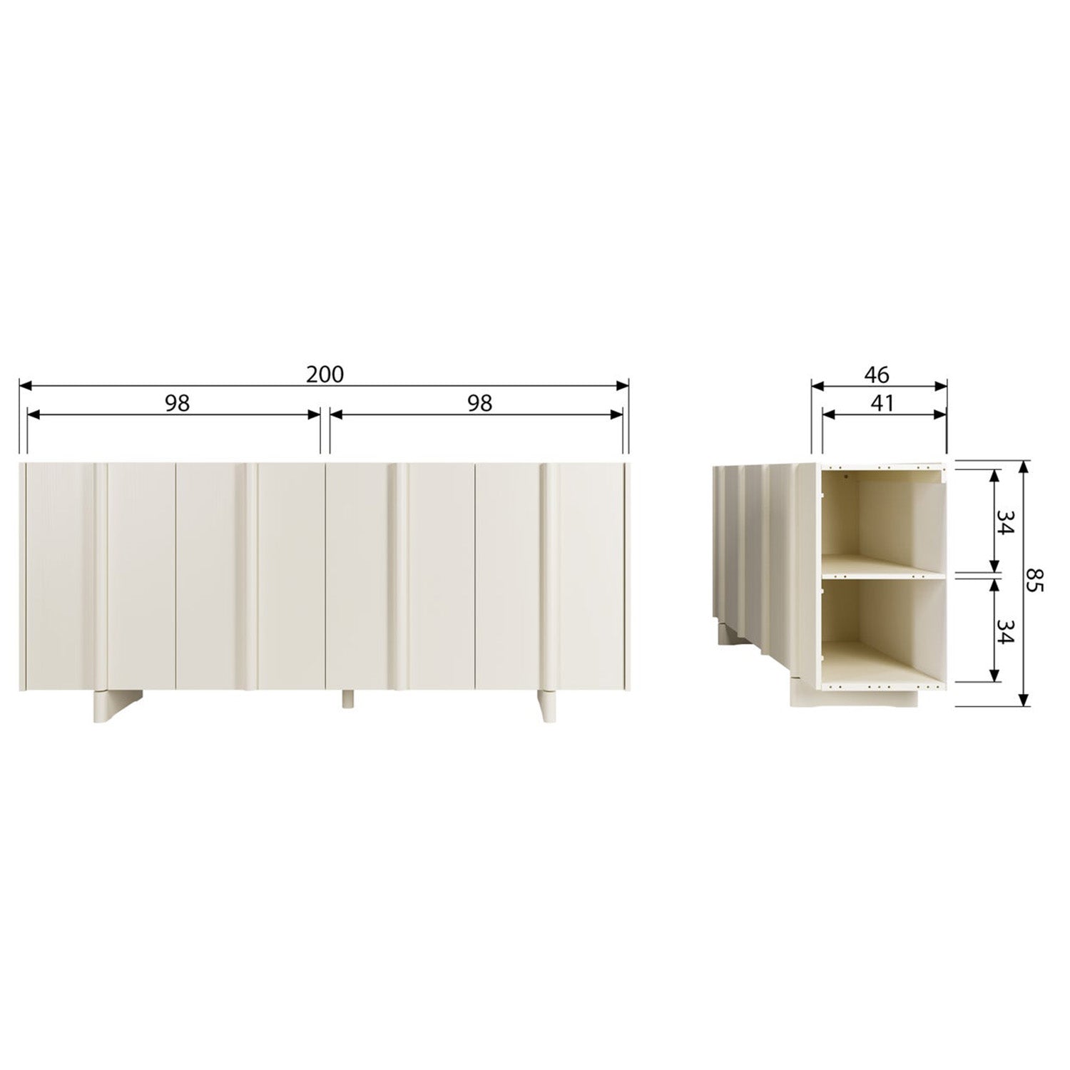 Basu Pine Wood Sideboard