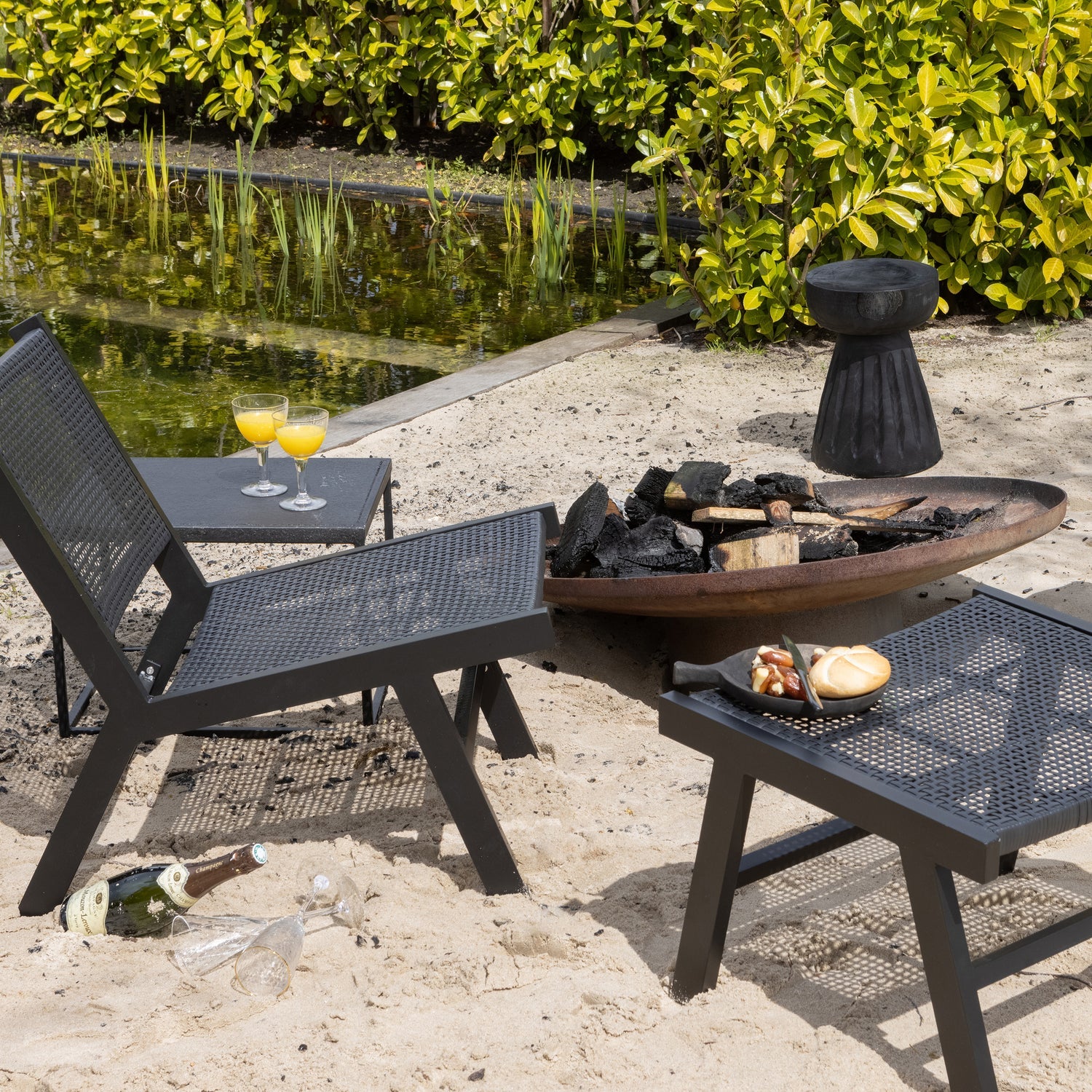 Borre Black Wood Stool