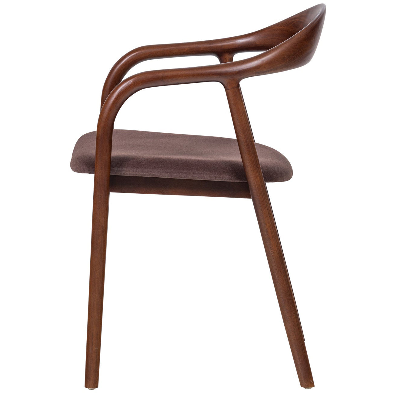 Bran Brown Velvet Dining Chair