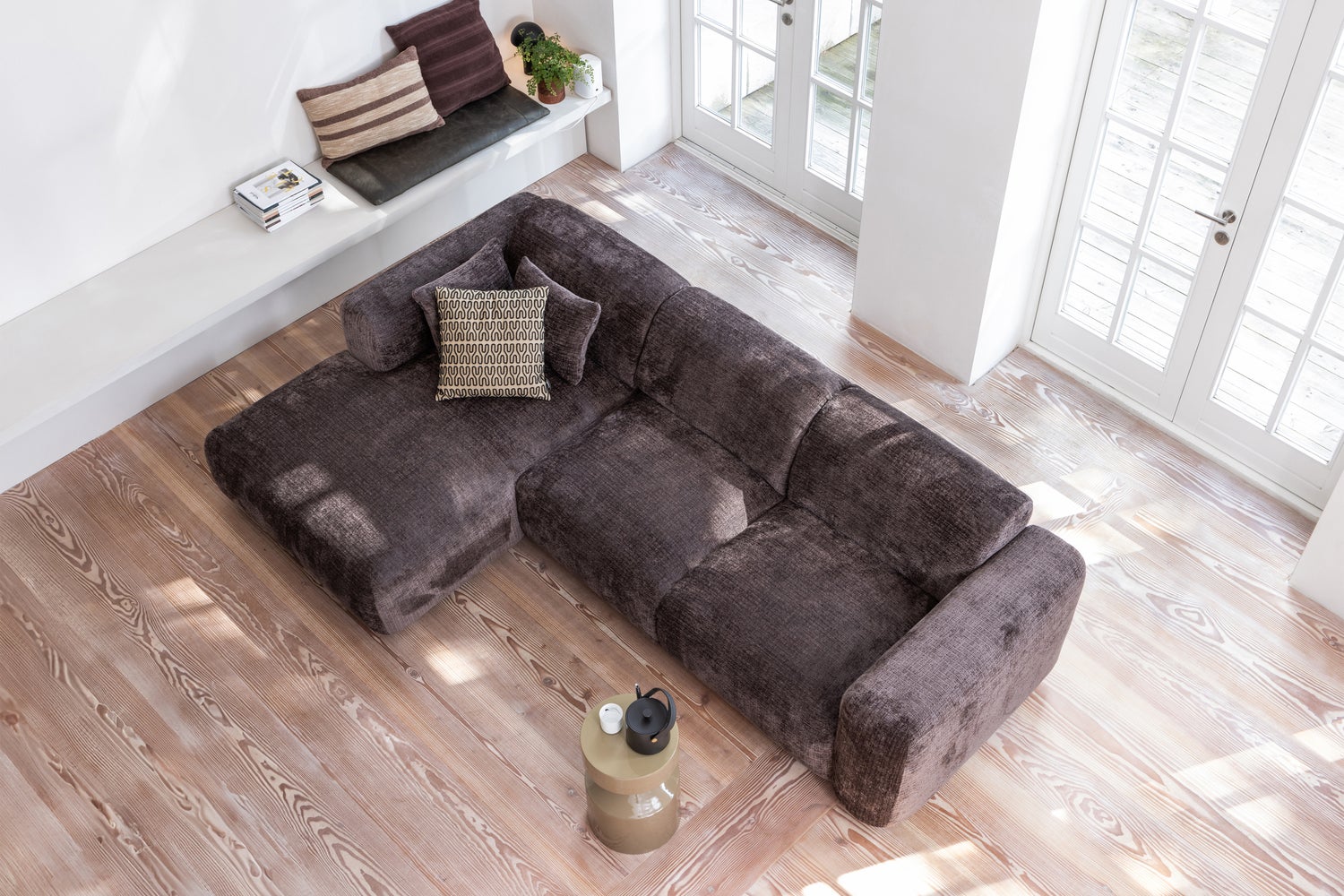 Cloud Chenille Chaise Longue Sofa