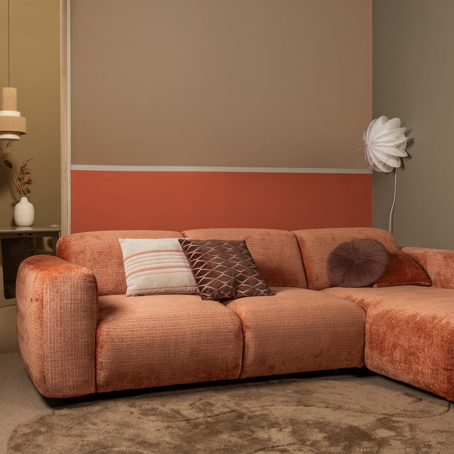Cloud Chenille Chaise Longue Sofa
