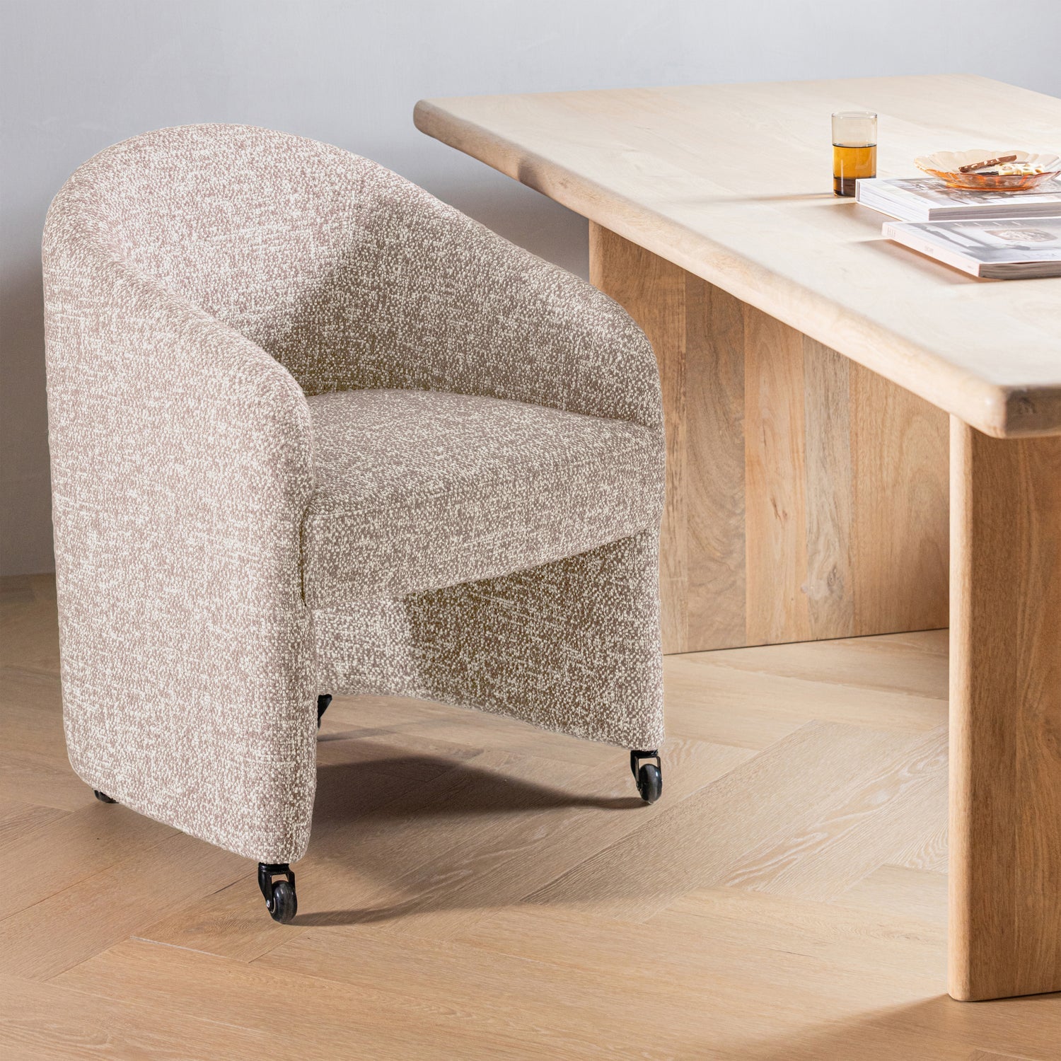 Cordo Melange Dining Chair with Wheels