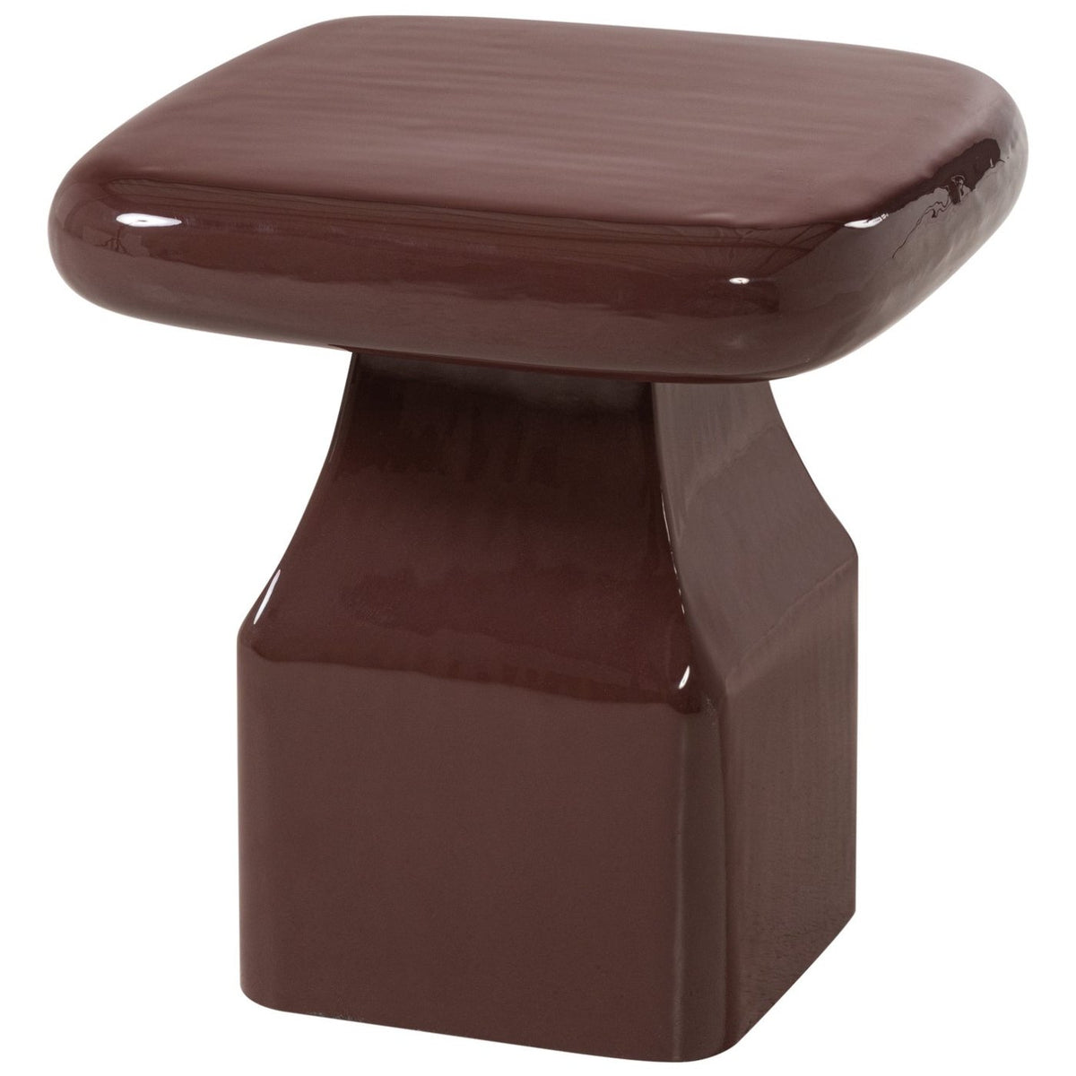Lova Burgundy Red High Gloss Side Table
