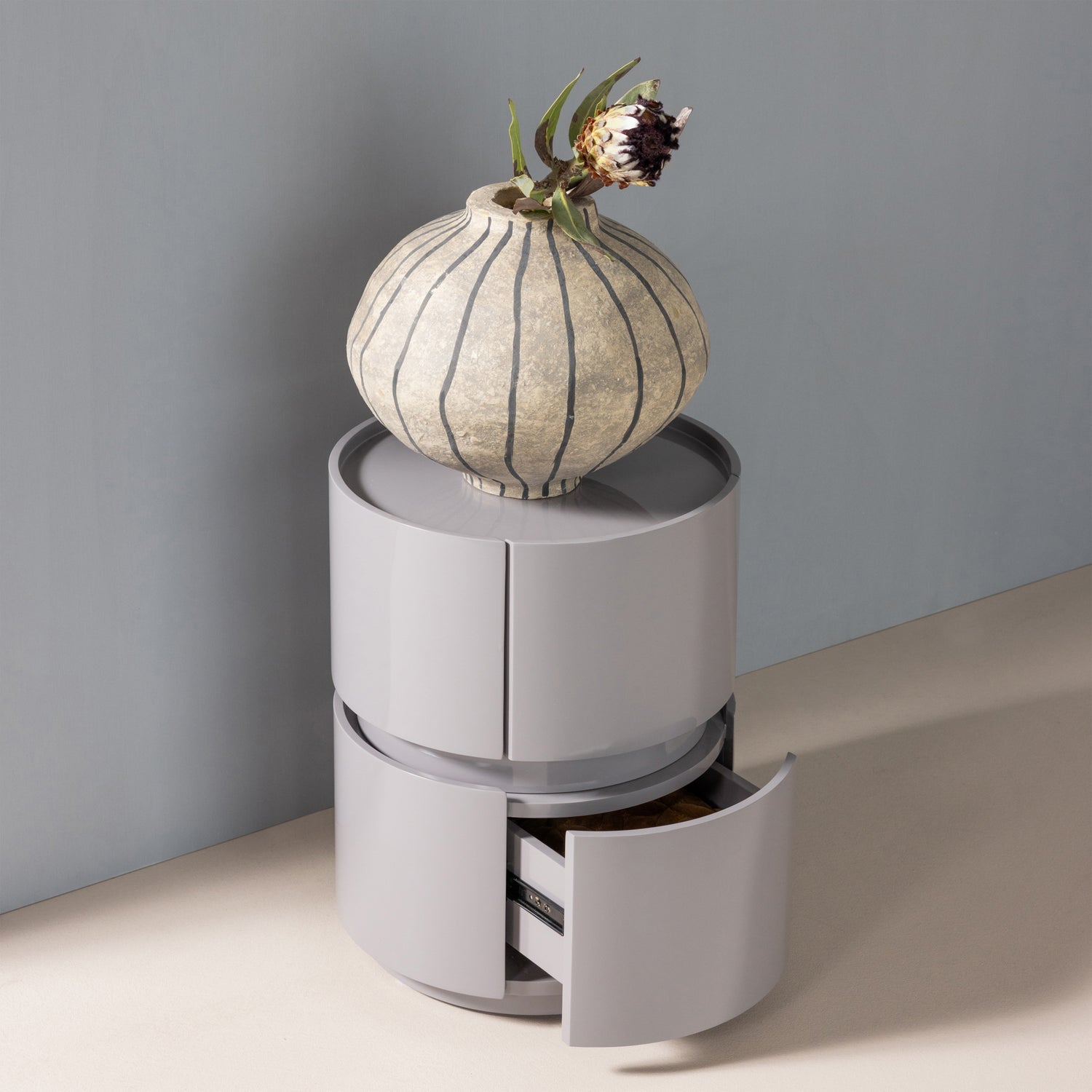 Lunex Light Grey Gloss Night Stand