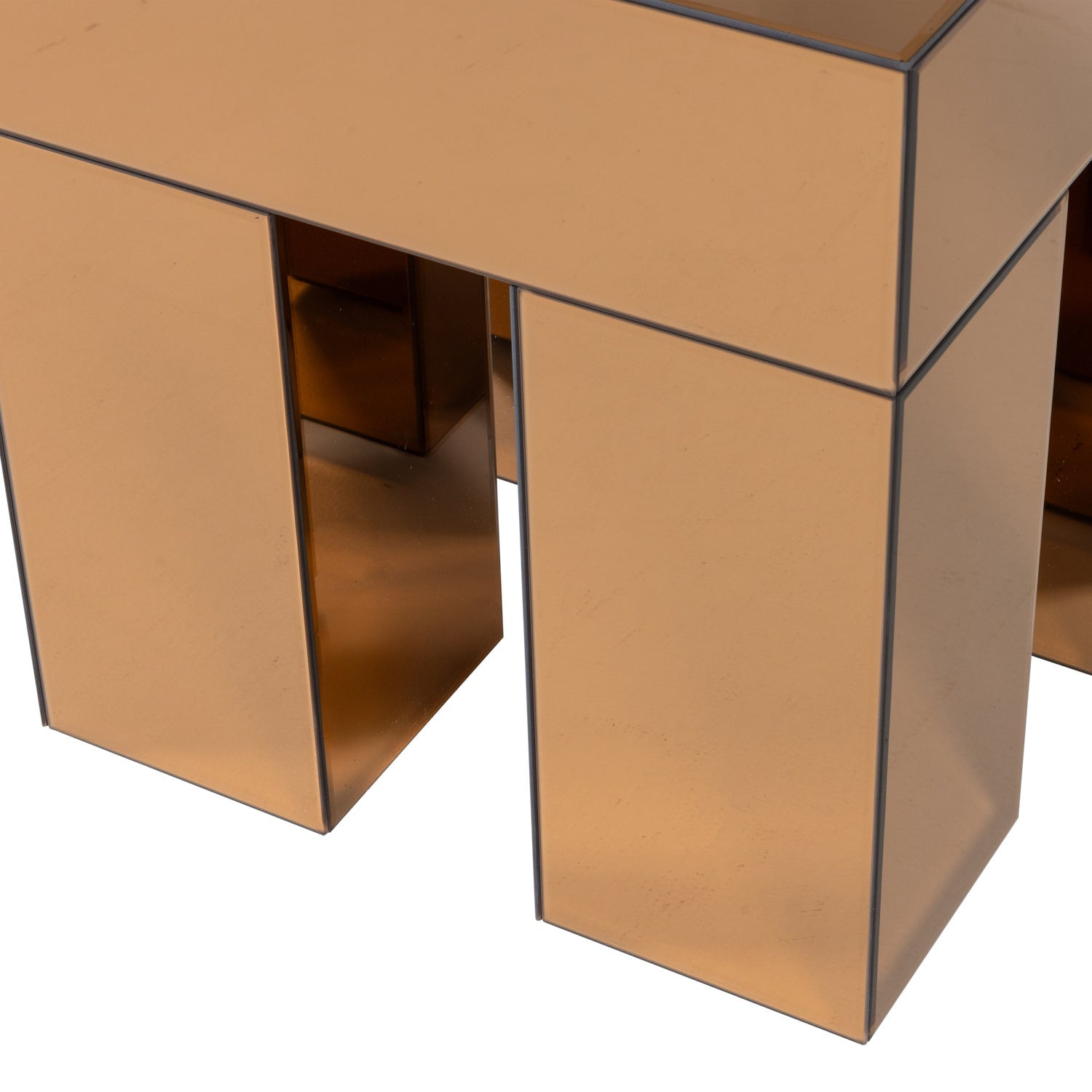 Mirrox Brown Mirror Side Table
