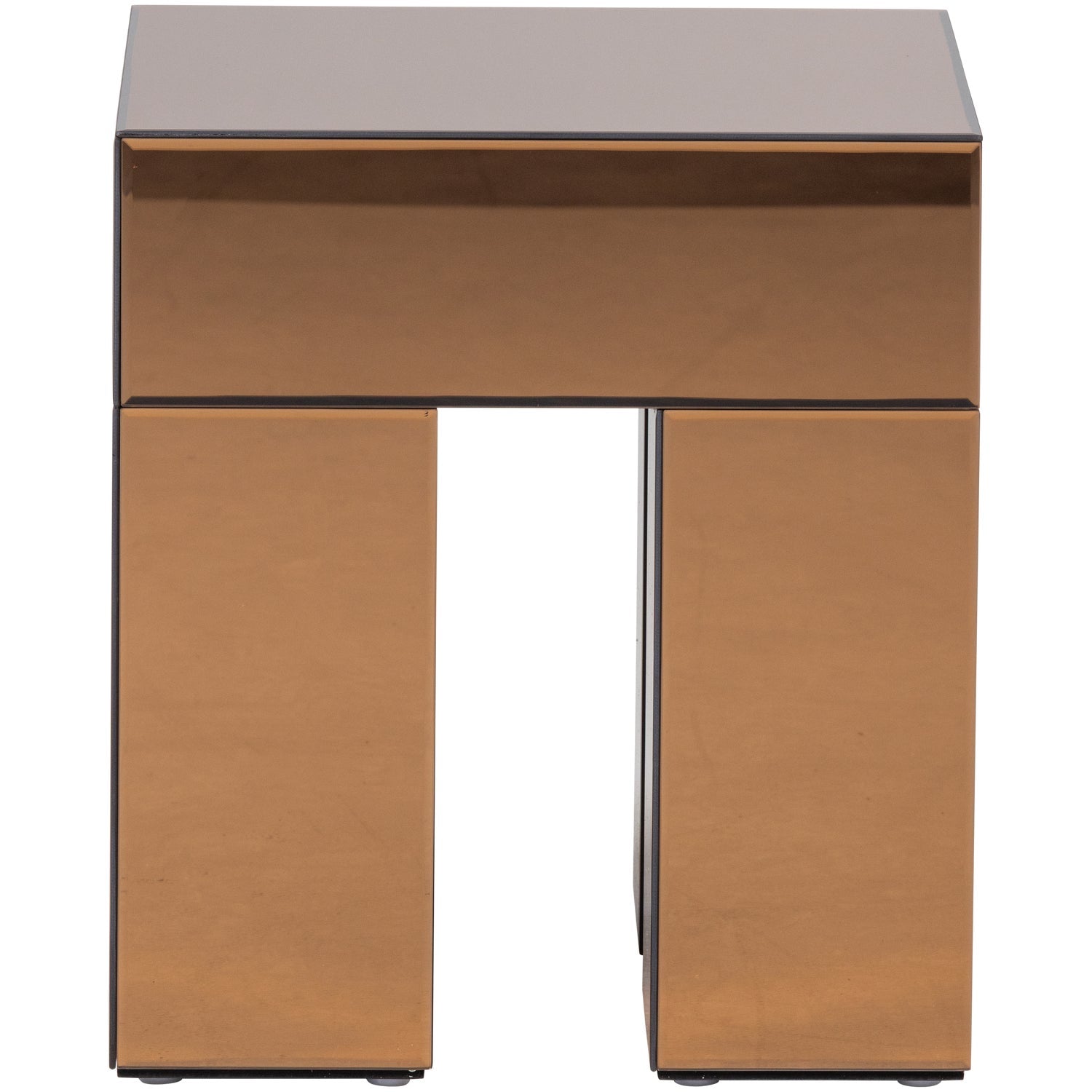 Mirrox Brown Mirror Side Table