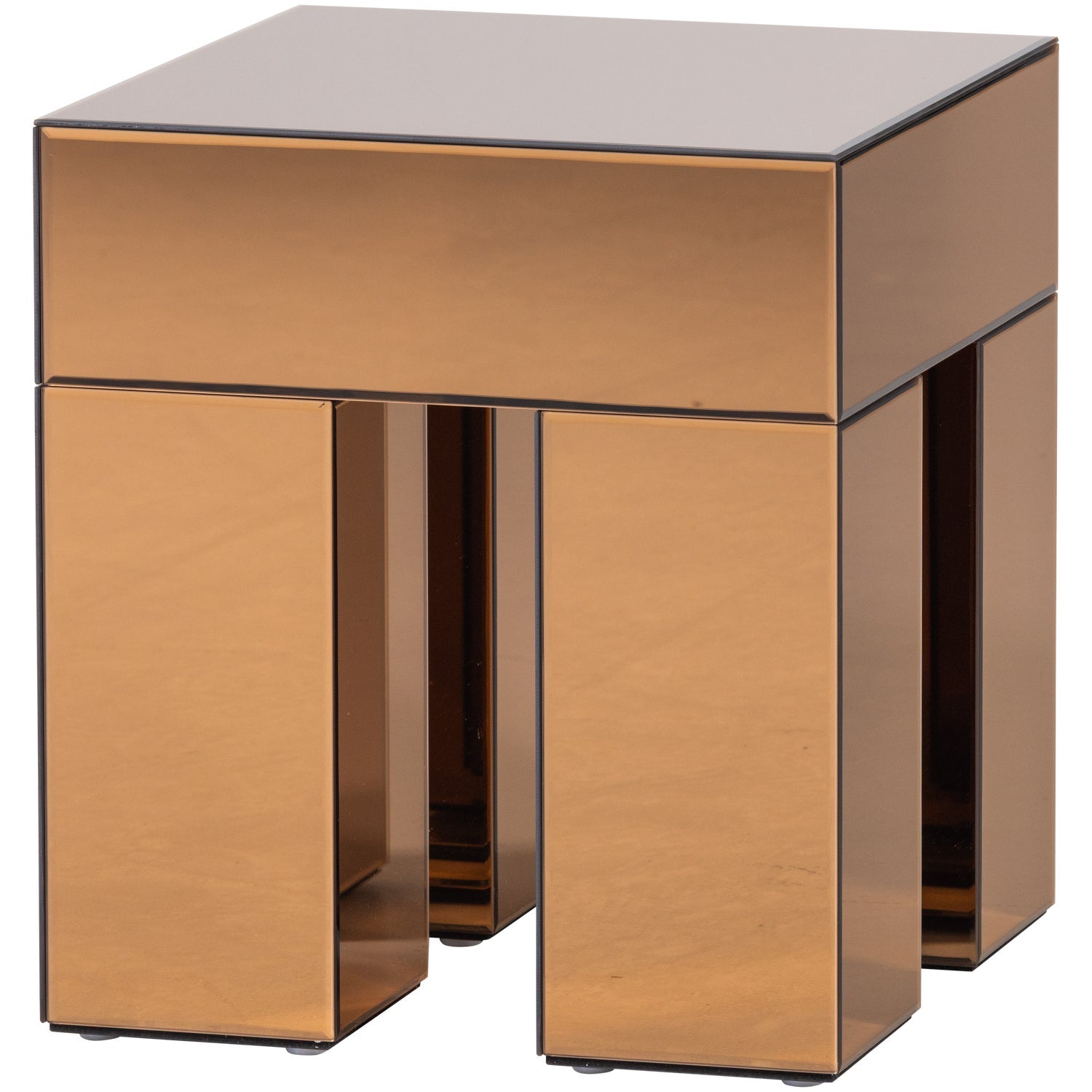 Mirrox Brown Mirror Side Table