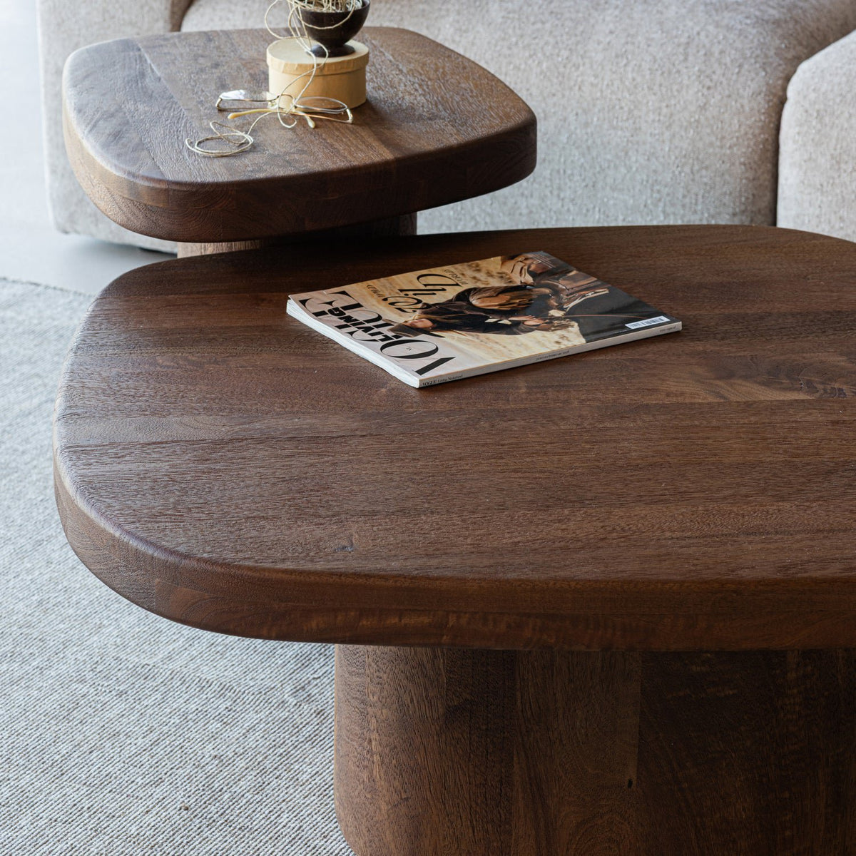 Nodu Brown Mango Wood Side Table