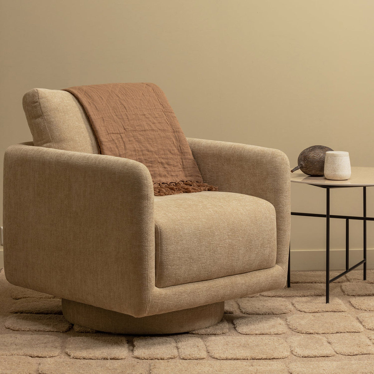 Oscar Natural Swivel Armchair