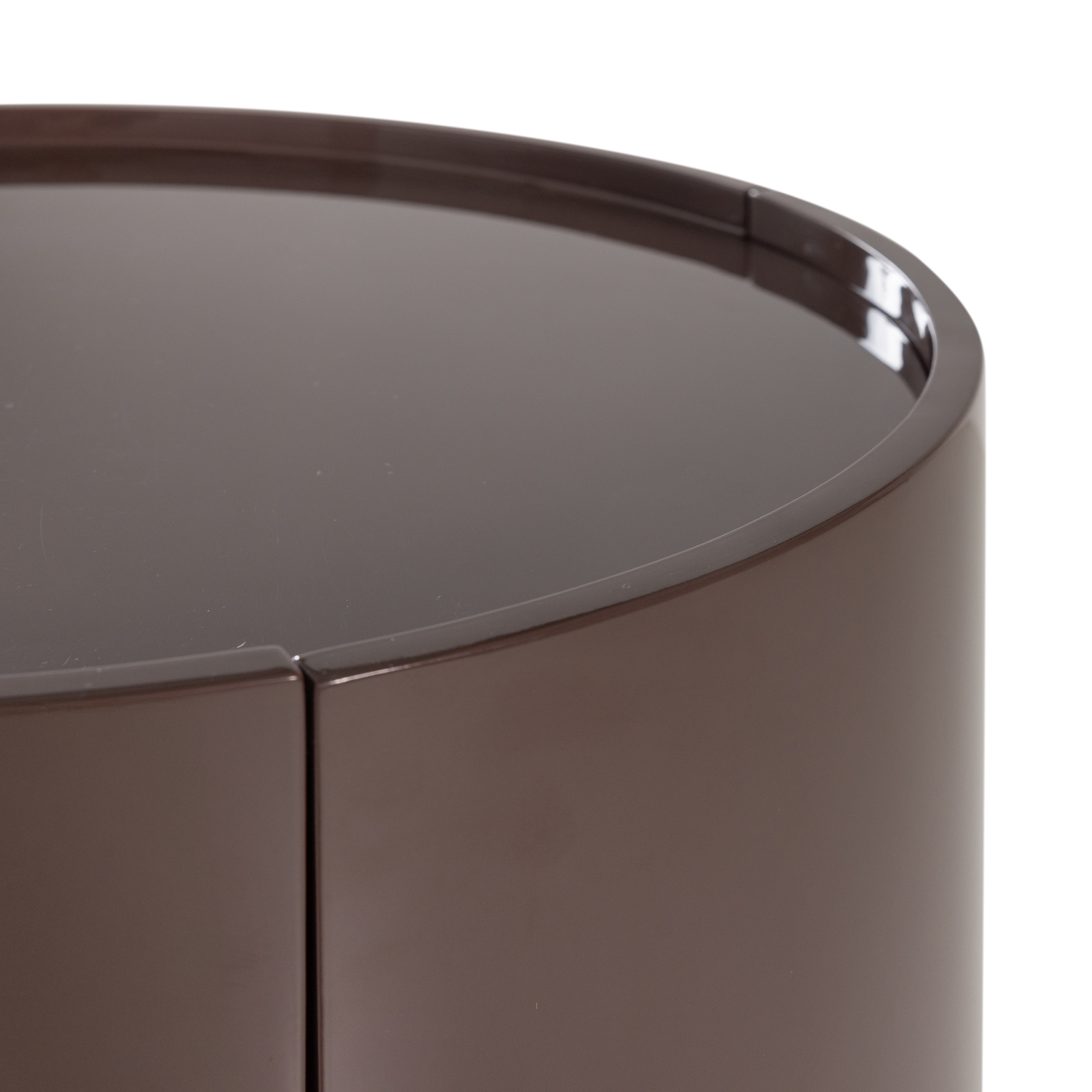 Sera Dark Brown Gloss Round Cabinet