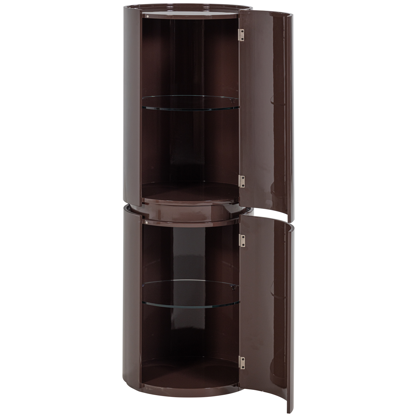 Sera Dark Brown Gloss Round Cabinet