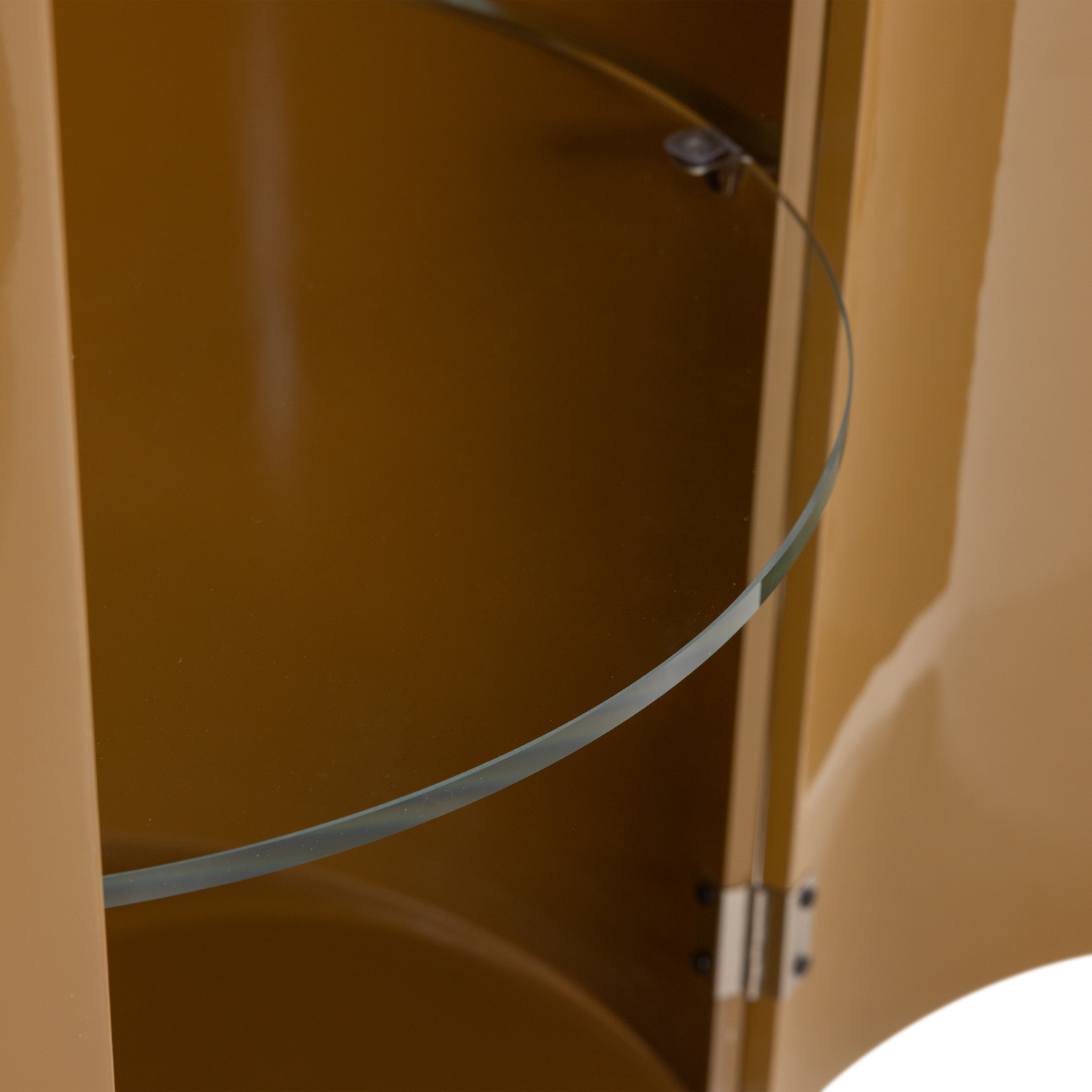 Sera Honey Yellow High Gloss Round Cabinet