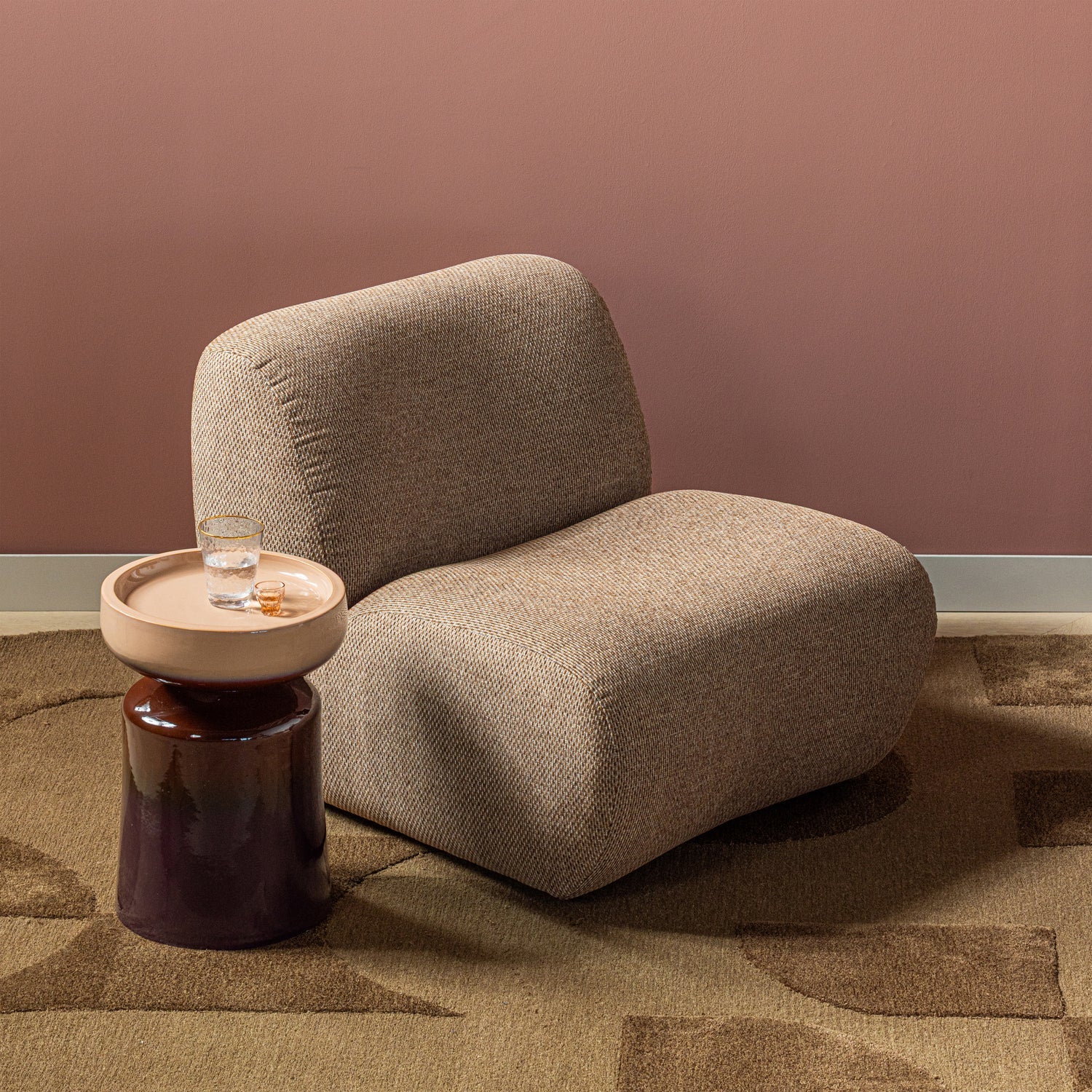 Tumo Purple/Brown Decorative Side Table