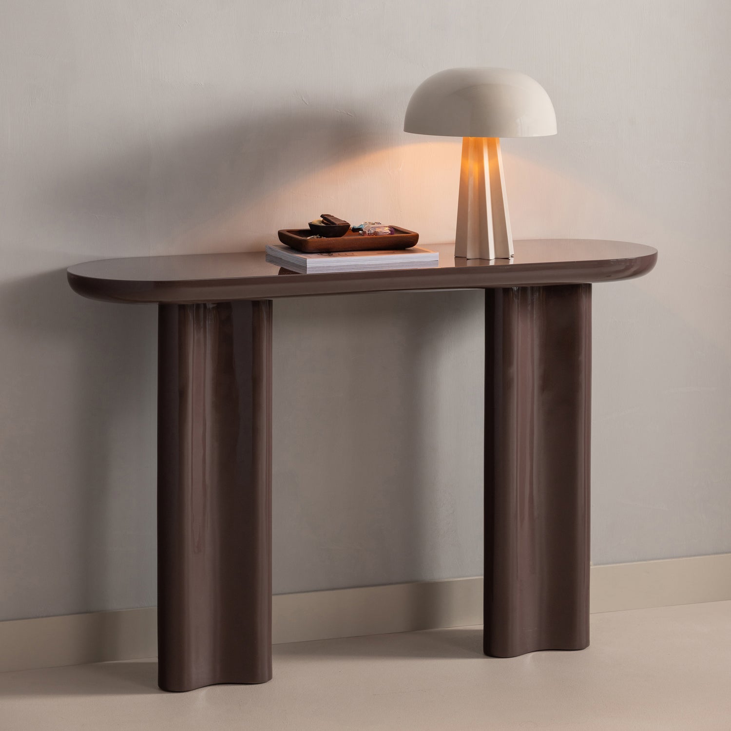 Virel Light Grey High Gloss Table Lamp