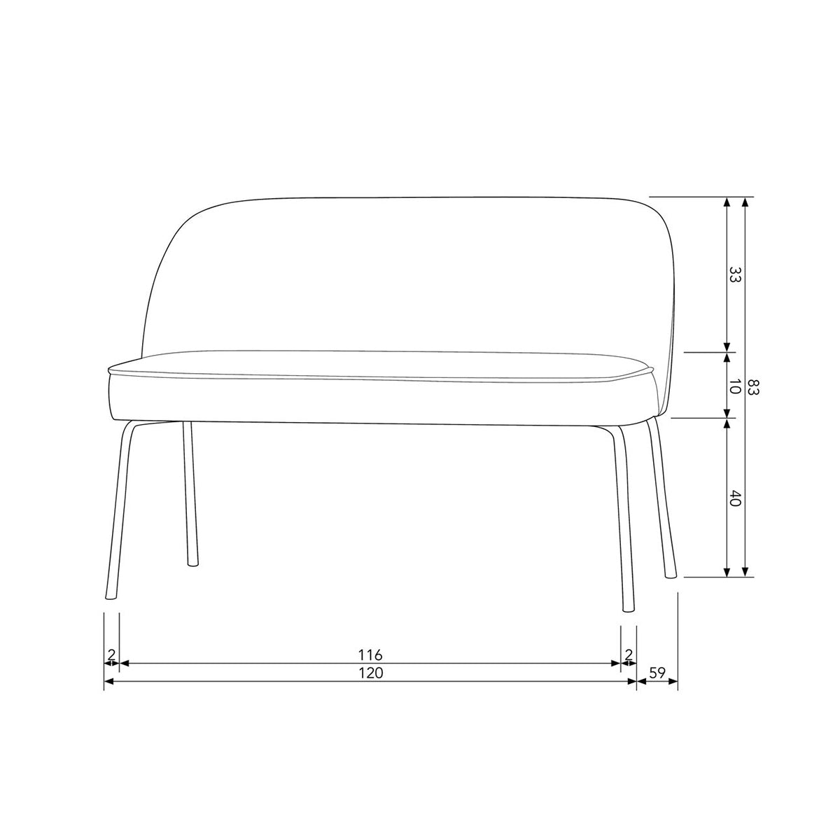 Vogue Dining Bench