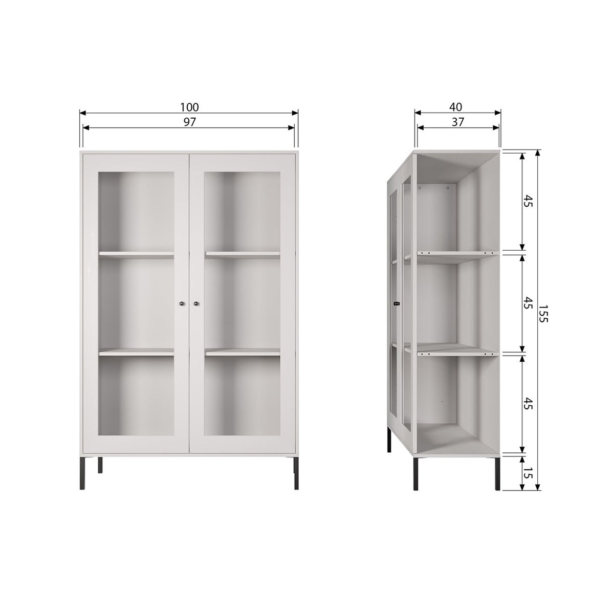 Xam Pine Wood  Display Cabinet