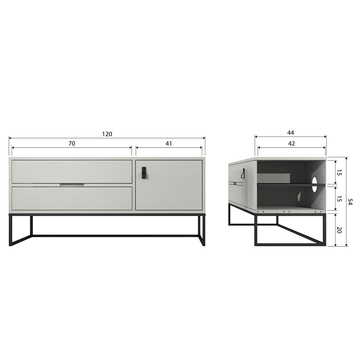 Silas Dust Pine Wood TV Unit - WOO .Design