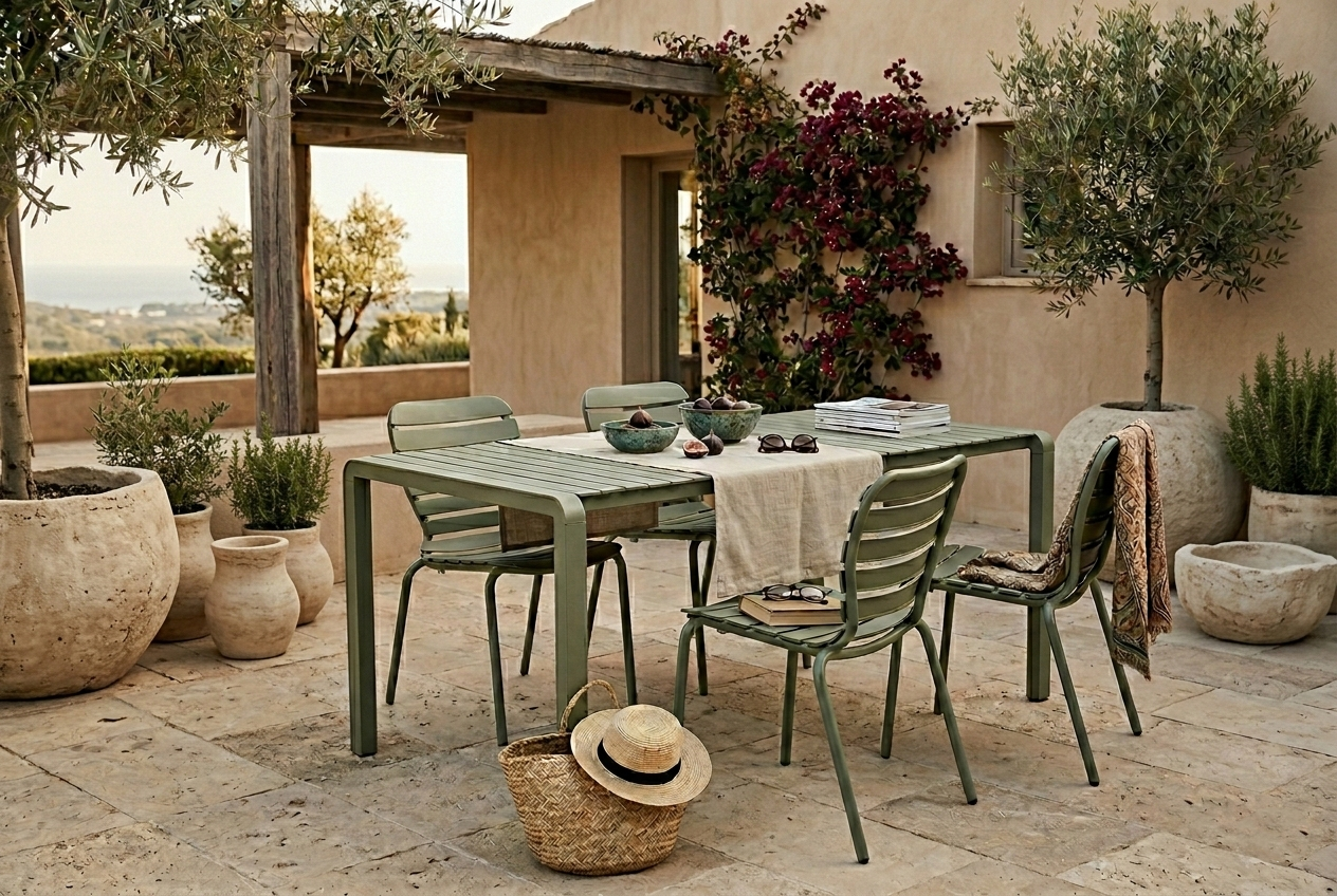 Vondel 168.5 Garden Table Set with Chair