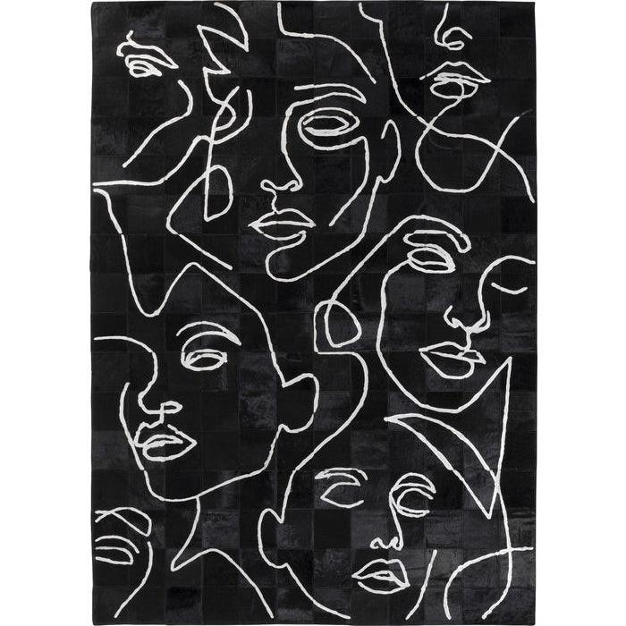 Art Faces Black Leather Carpet - WOO .Design