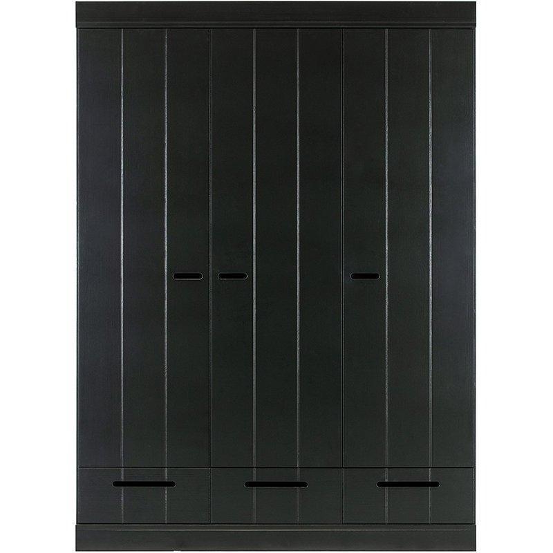 Connect Basic Pine Wood 3 Doors 3 Drawers Strip Doors Cabinet - WOO .Design