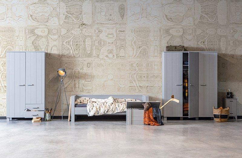 Dennis Brushed Pine Wood 3 Doors Wardrobe - WOO .Design