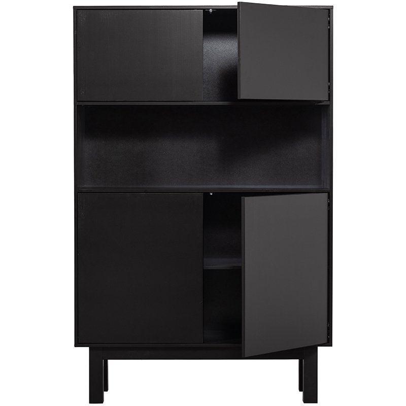 Finca Deep Black Pine Wood Buffet/Bar Cabinet - WOO .Design