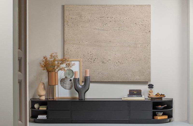 Finca Deep Black Pine Wood TV Cabinet 50 cm - WOO .Design
