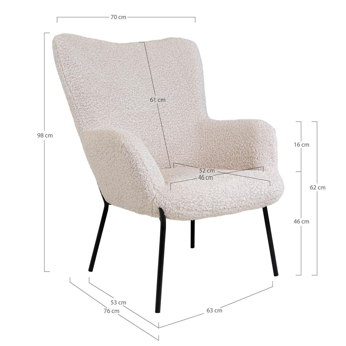 Glasgow Artificial Lambskin Armchair - WOO .Design