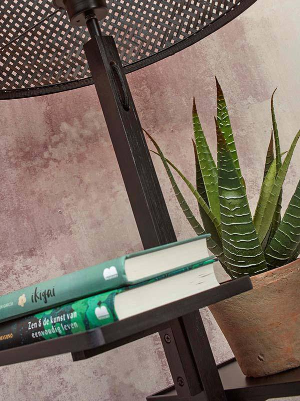 Java Floor Lamp with Shelves