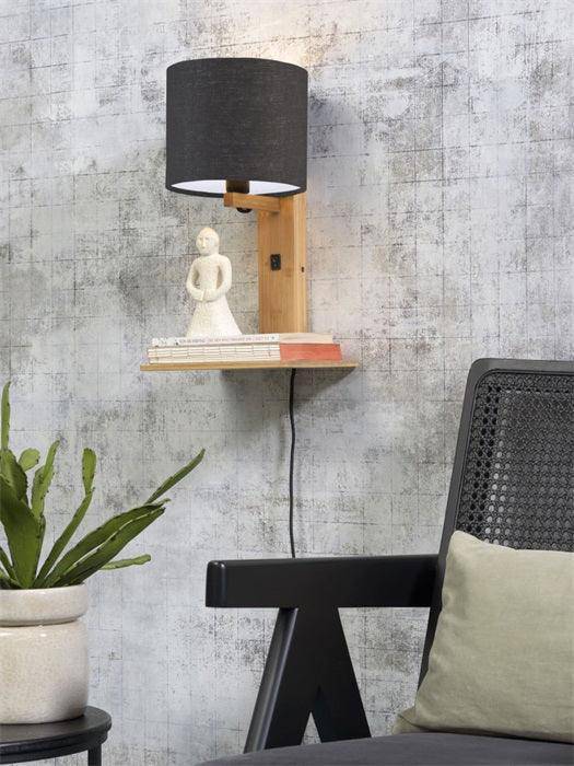 Andes Natural Wall Lamp with Shelf