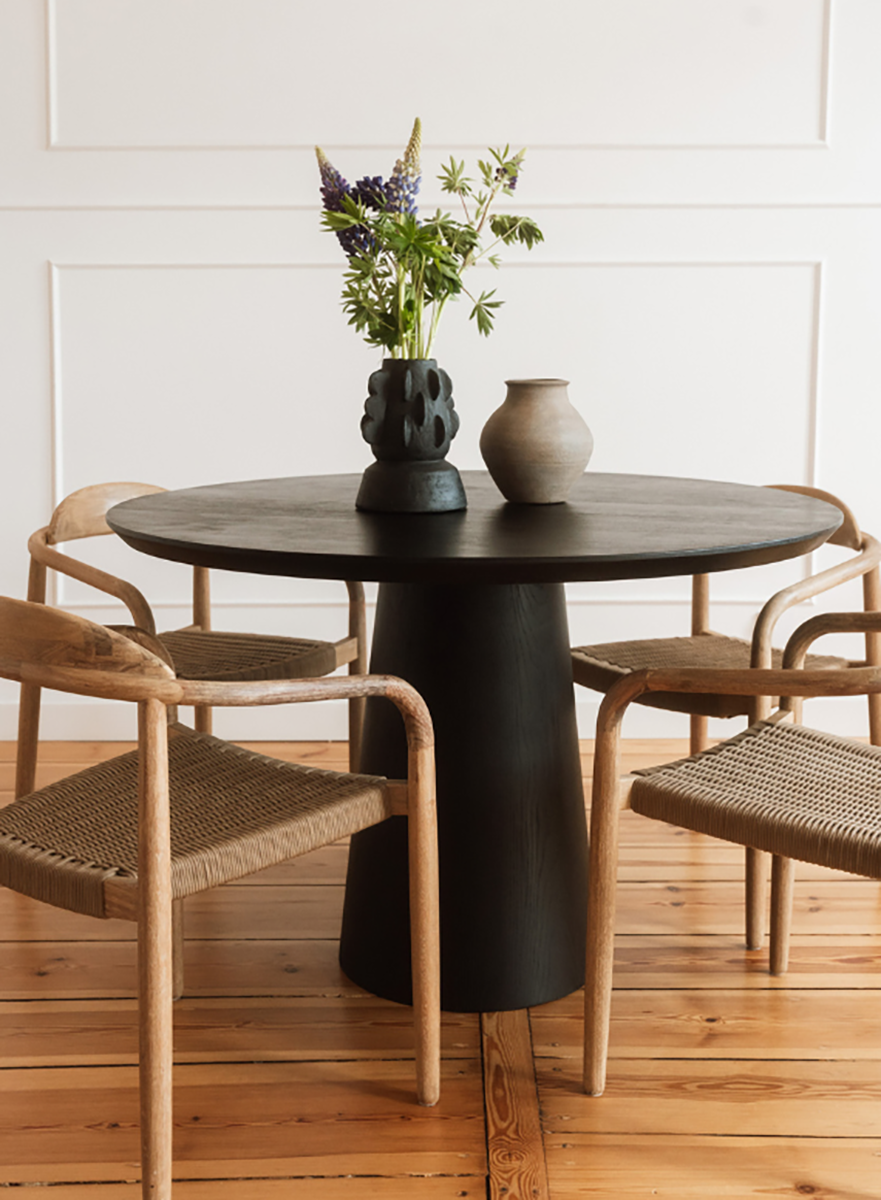 Gio Oak Wood Round Dining Table