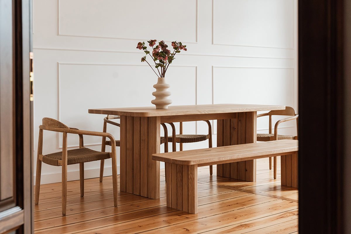 Leon Oak Wood Bench