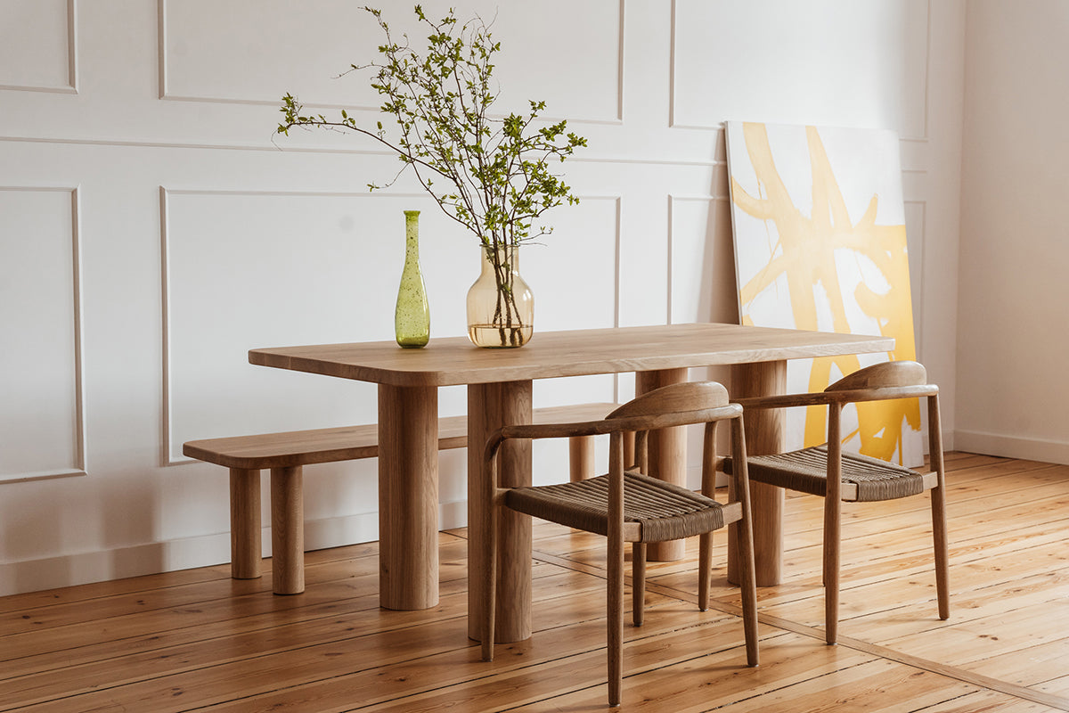 Rollo Oak Wood Bench