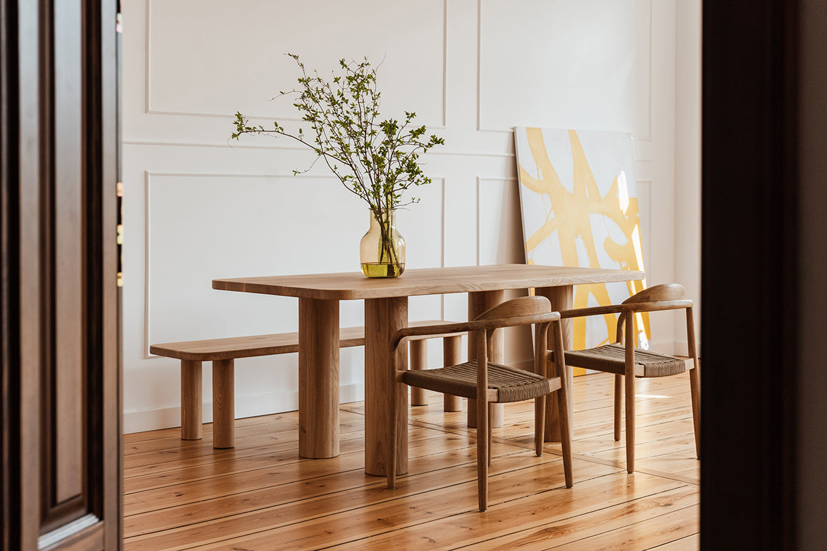 Rollo Oak Wood Bench