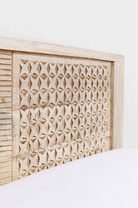 Puro High Natural Mango Wood Bed