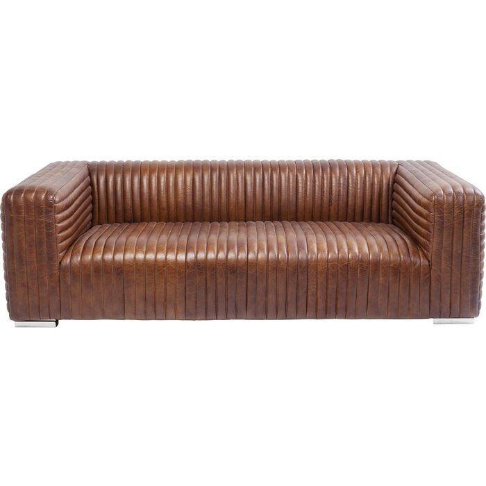 Malibu Brown Leather 3 Seater Sofa