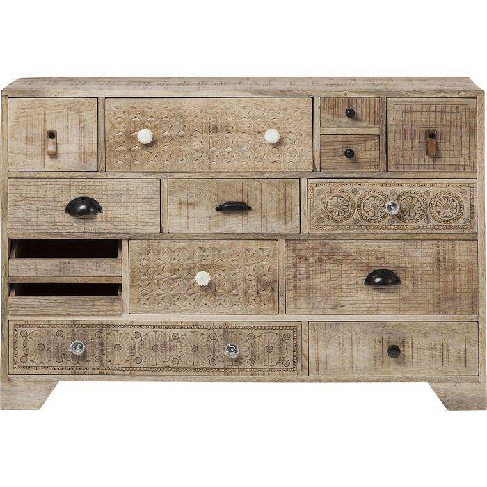 Puro Natural Mango Wood 14 Drawers Dresser