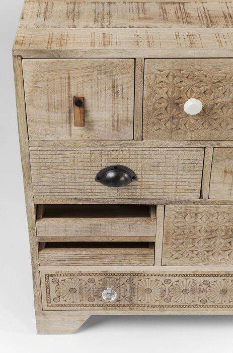Puro Natural Mango Wood 14 Drawers Dresser