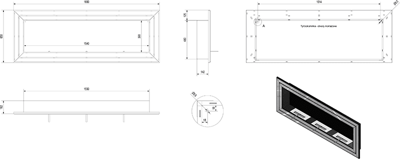 Juliet 1800 Bio Fireplace
