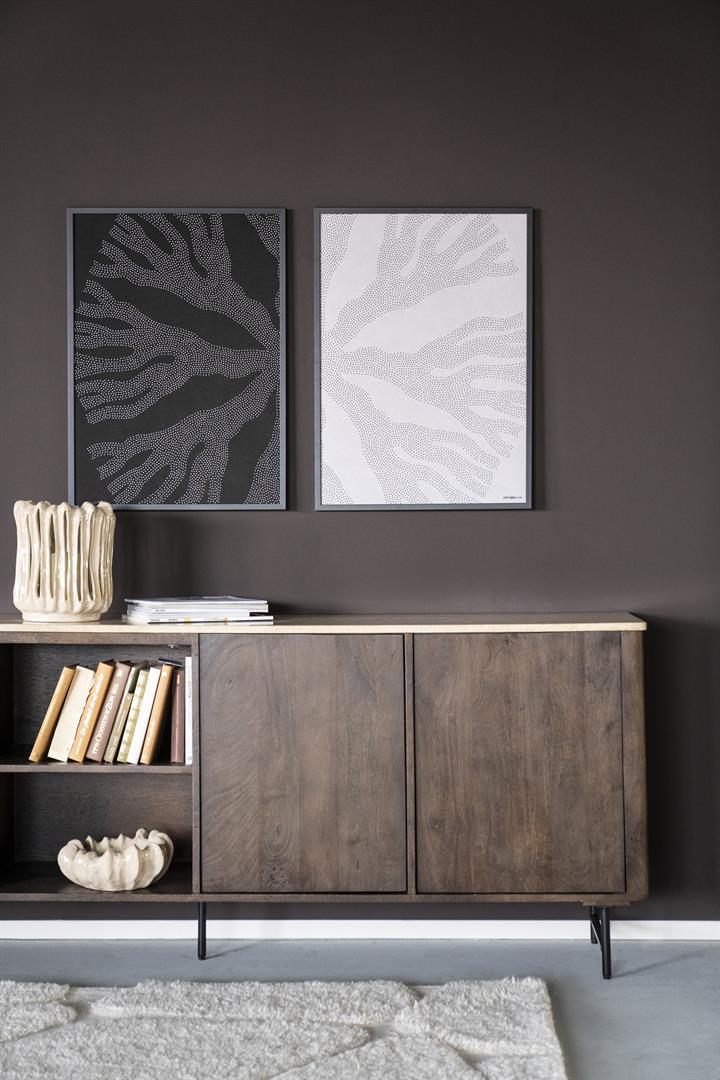 Lio Travertine/Mango Wood 3 Doors Sideboard - WOO .Design