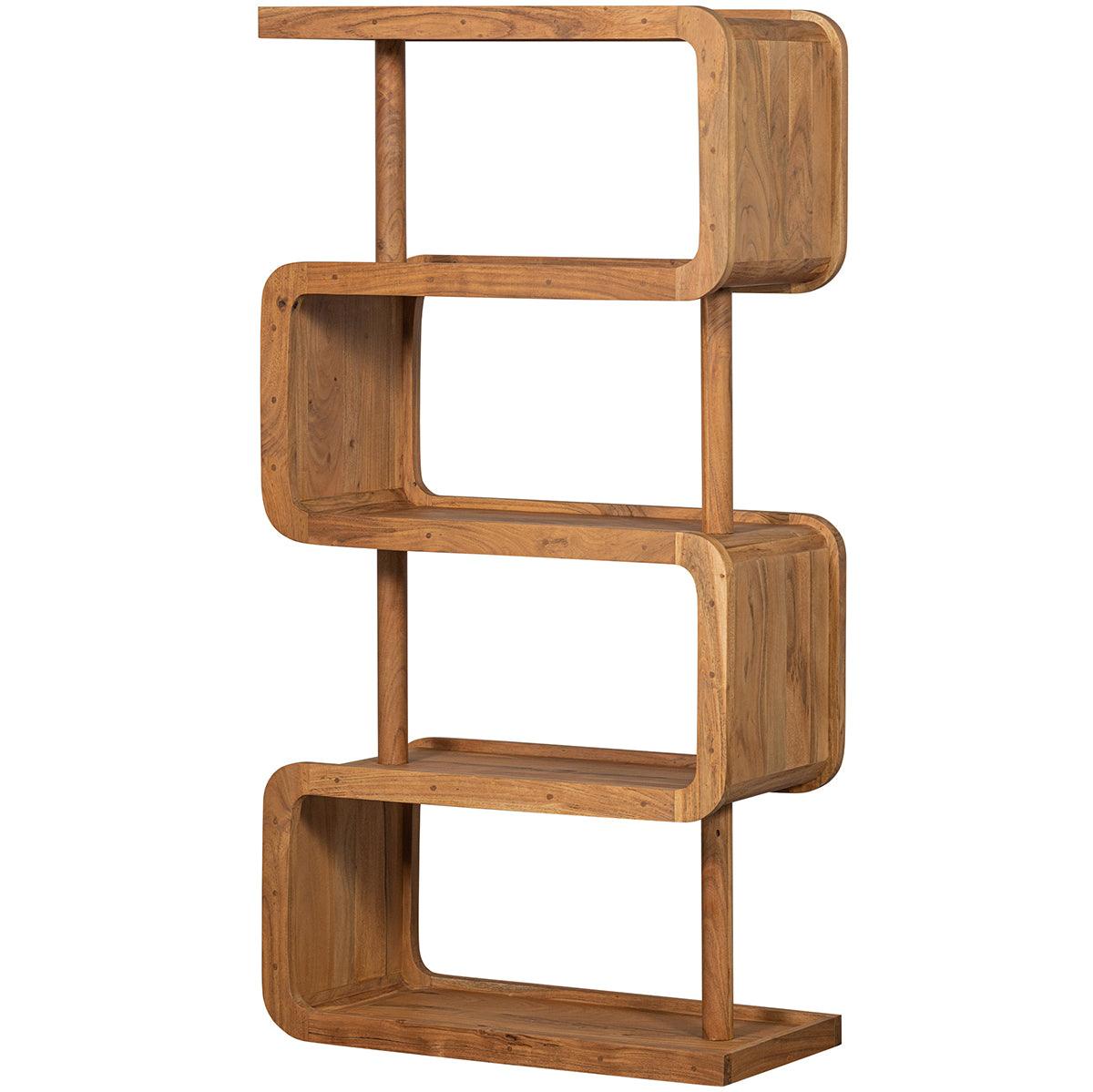Rattle Natural Acacia Wood Open Cabinet - WOO .Design