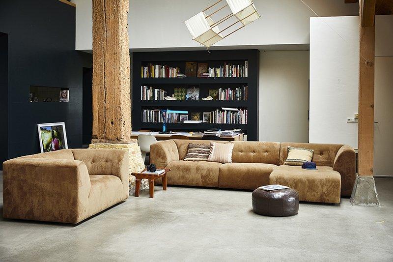 Vint Corduroy Rib Brown Loveseat - WOO .Design
