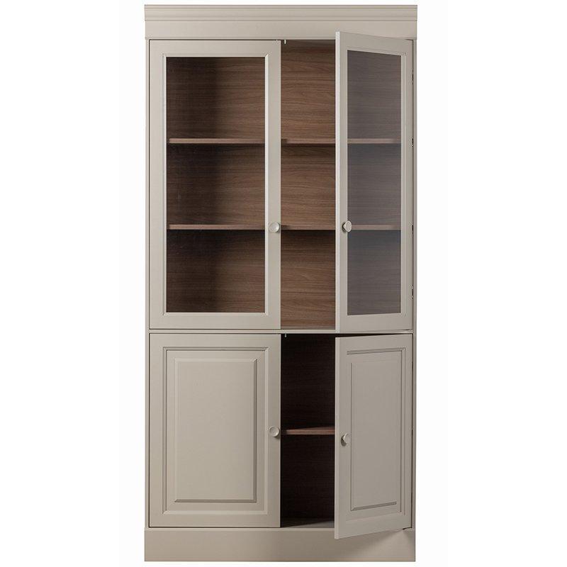 Chow Beige Pine Wood 4 Door Cabinet