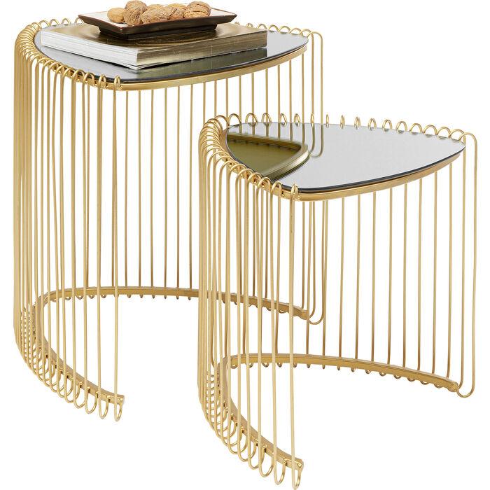 Wire Glass Triangle Side Table (2/Set) - WOO .Design