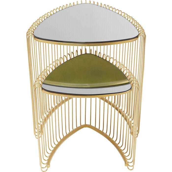 Wire Glass Triangle Side Table (2/Set) - WOO .Design