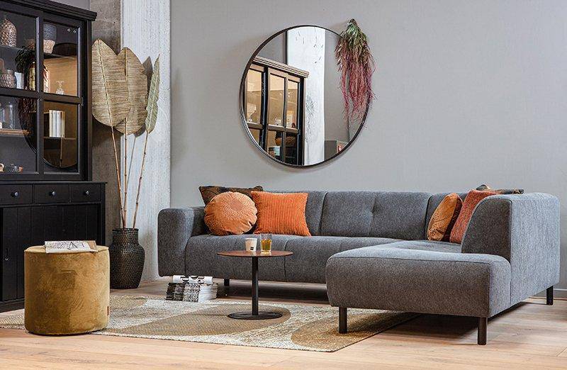 Doutzen Mini Black Metal Round Mirror