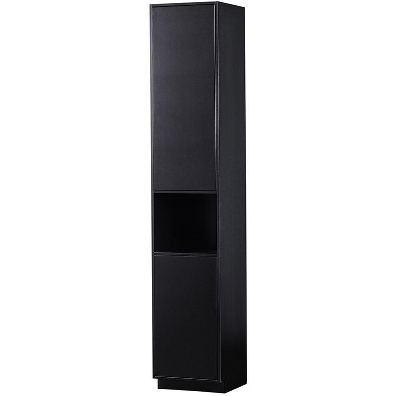 Finca Deep Black Pine Wood Storage Cabinet 40 cm